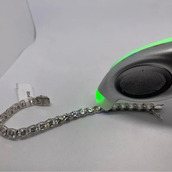 28 Carat Moissanite Diamond Tennis Bracelet 18K 925 Brilliant Round Cut 6.5mm - Picture 3 of 9